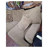 Brown 3 Seater Fabric Sofa