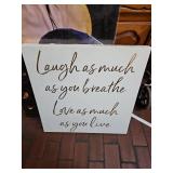 Canvas Wall Art \"Laugh as Much As You Breathe, Love as Much As You Live\"