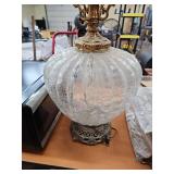 Decorative Glass Globe Table Lamp with Ornate Metal Base