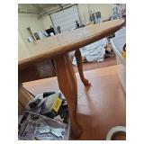 Oval Oak Coffee Table with Queen Anne Legs