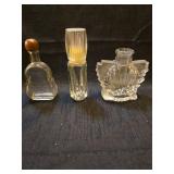 Set of 3 Decorative Glass Perfume Bottles