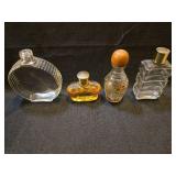 Set of 4 Decorative Glass Perfume Bottles