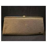 Gold Tone Textured Frame Evening Clutch