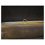 Gold Tone Textured Frame Evening Clutch