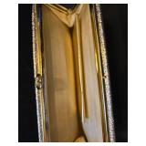Gold Tone Textured Frame Evening Clutch