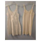 White Cotton and silk Full Slip with Lace Trim