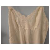 White Cotton and silk Full Slip with Lace Trim