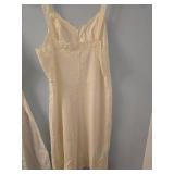 White Cotton and silk Full Slip with Lace Trim