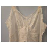 White Cotton and silk Full Slip with Lace Trim