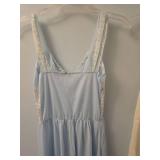 1950s Full Length Slip/nightgown Collection - White and Blue