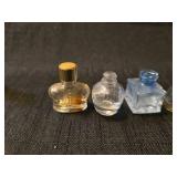 Miniature Glass Perfume Bottles Collection with Yellow Duck