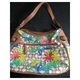 Tropical Floral Print Shoulder Bag