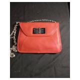 Red Leather Chain Strap Crossbody Bag