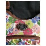 Floral Canvas Handbag with Braided Handles