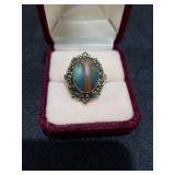 VINTAGE TURQUOISE STONE GOLD PLATED RING