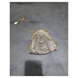 Embroidered Evening Purse with Gold Chain