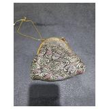 Embroidered Evening Purse with Gold Chain