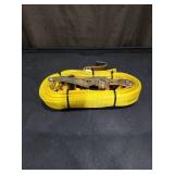 Yellow Ratchet Tie Down Cargo Strap