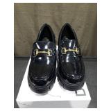 Dream Pairs Black Patent Loafers with Gold Hardware Size 8.5