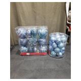 Blue Shatterproof Christmas Ball Ornaments Set