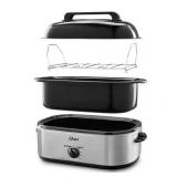 Oster 18 Quart Silver Roaster with High Dome & Self-Basting Lid