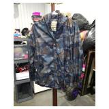 Blue Camouflage Zip-Up Windbreaker Jacket Size XL