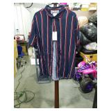 Striped Navy Button Down Long Sleeve Shirt Men