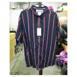 Striped Navy Button Down Long Sleeve Shirt Men