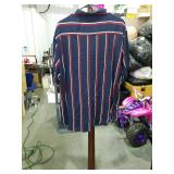 Striped Navy Button Down Long Sleeve Shirt Men