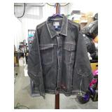 Black Denim Jacket with Red Stitching Size 2XL