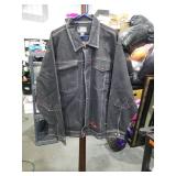 Black Denim Jacket with Red Stitching Size 2XL