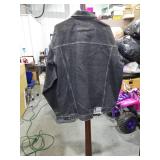Black Denim Jacket with Red Stitching Size 2XL