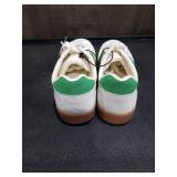 White and Green Classic Gum Sole Sneakers Size 7