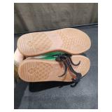 White and Green Classic Gum Sole Sneakers Size 7