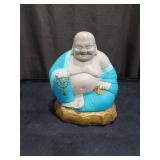 Turquoise and Gold Lucky Buddha Statue