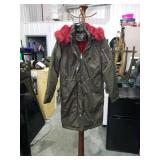 Timing Style Parka with Red Fur Hood Size Medium