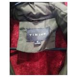 Timing Style Parka with Red Fur Hood Size Medium