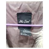 Me Jane White Faux Fur Vest with Gray Lining Size XL