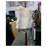 Me Jane White Faux Fur Vest with Gray Lining Size XL