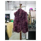 Ci Sono Womens Size Medium Faux Fur Vest Sleeveless Plum Purple Fuzzy Soft Plush