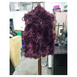 Ci Sono Womens Size Medium Faux Fur Vest Sleeveless Plum Purple Fuzzy Soft Plush