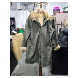 Long Winter Parka with Fur Trim Size 2XL