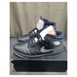Air Jordan 1 Mid Black White Red Size 11.5
