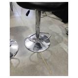 Black Tufted Bar Stools with Chrome Base - Set of 2