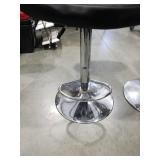 Black Tufted Bar Stools with Chrome Base - Set of 2