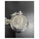 Silver Dollar Coin Holder Pendant with Chain