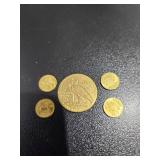 Gold-Colored Commemorative Coin Set