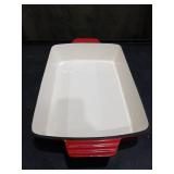 Red Enamel Cast Iron Baking Dish Set