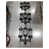 (3) Gothic Triple Lantern Wall Plaque | Victorian Gothic Art | Medieval Decor