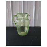 Green Depression Glass Pitcher
